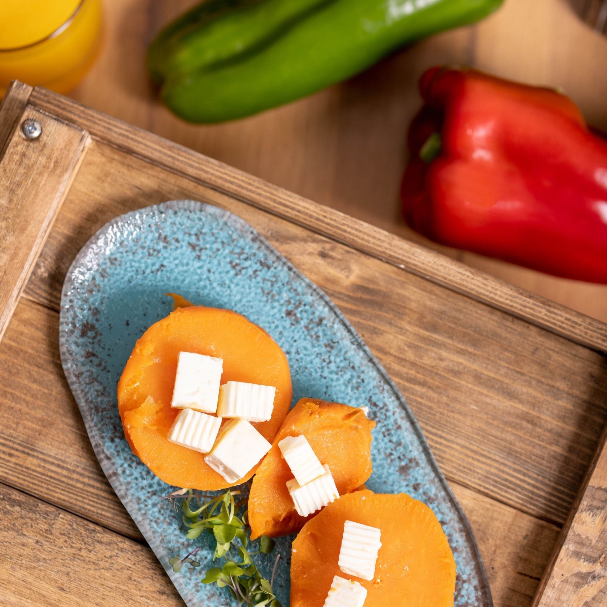Boniato asado y queso feta