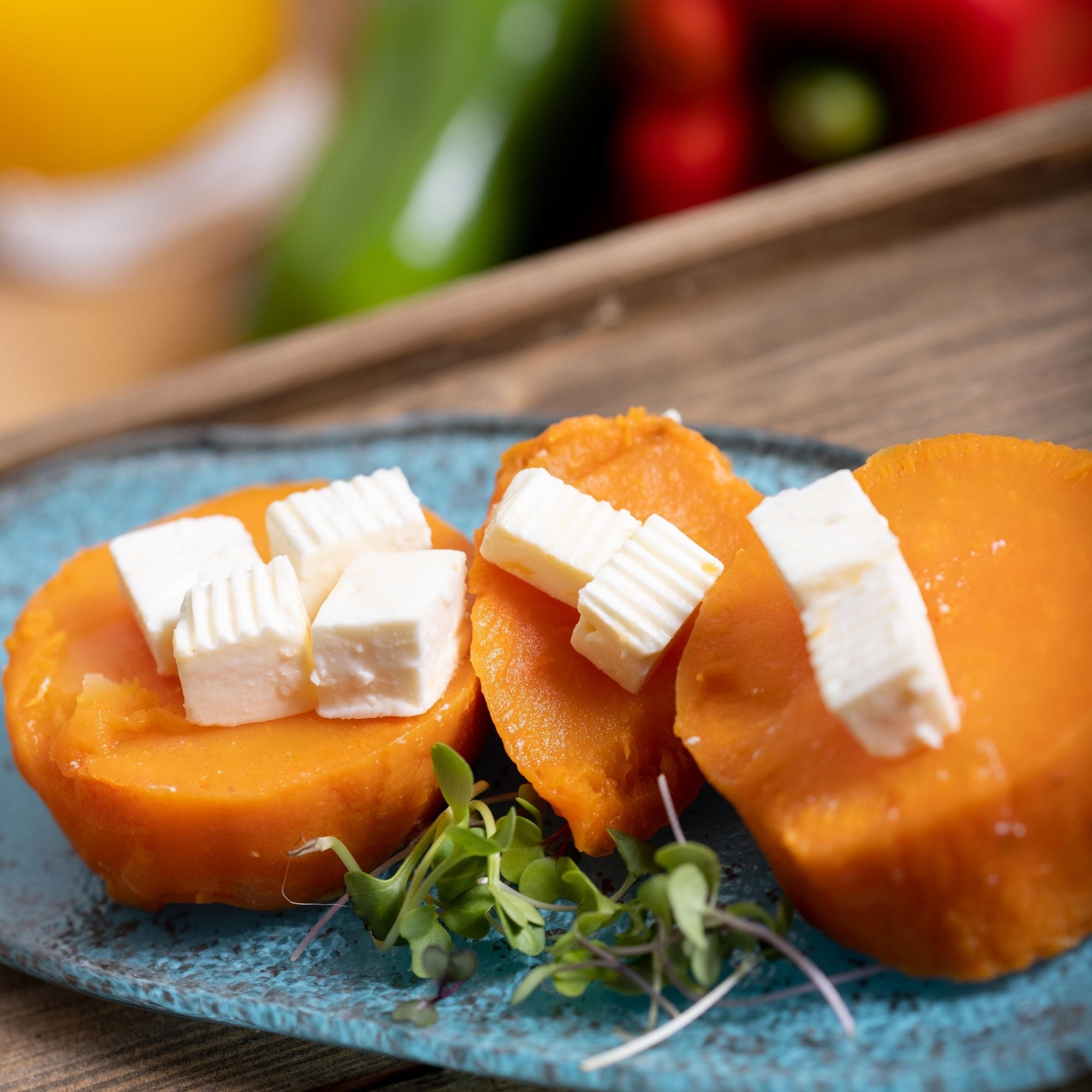 Boniato asado y queso feta