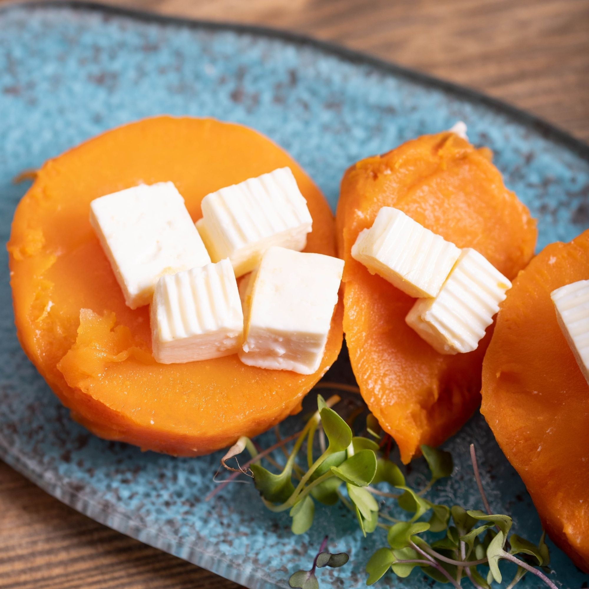 Boniato asado y queso feta