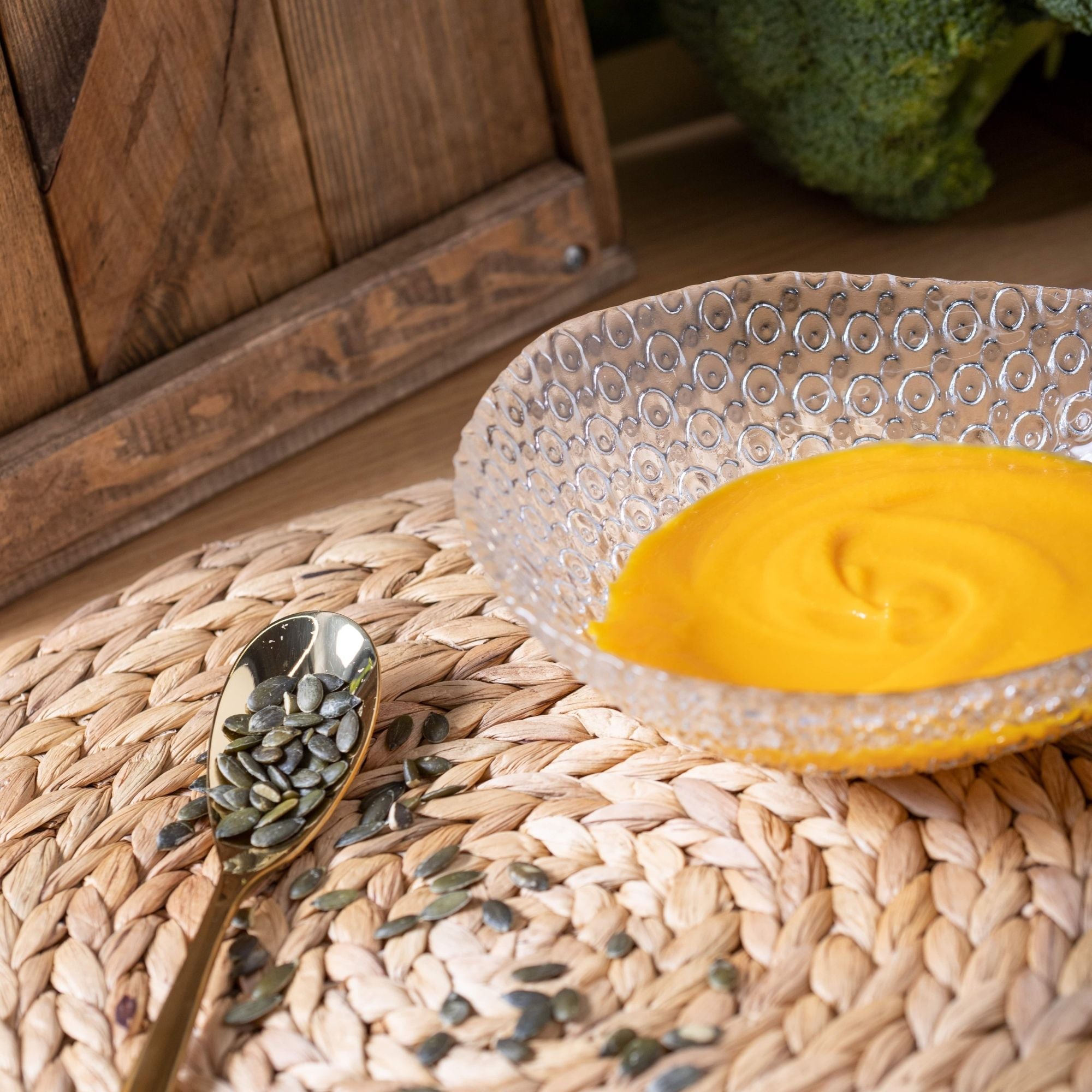 Crema de zanahoria y calabaza asada