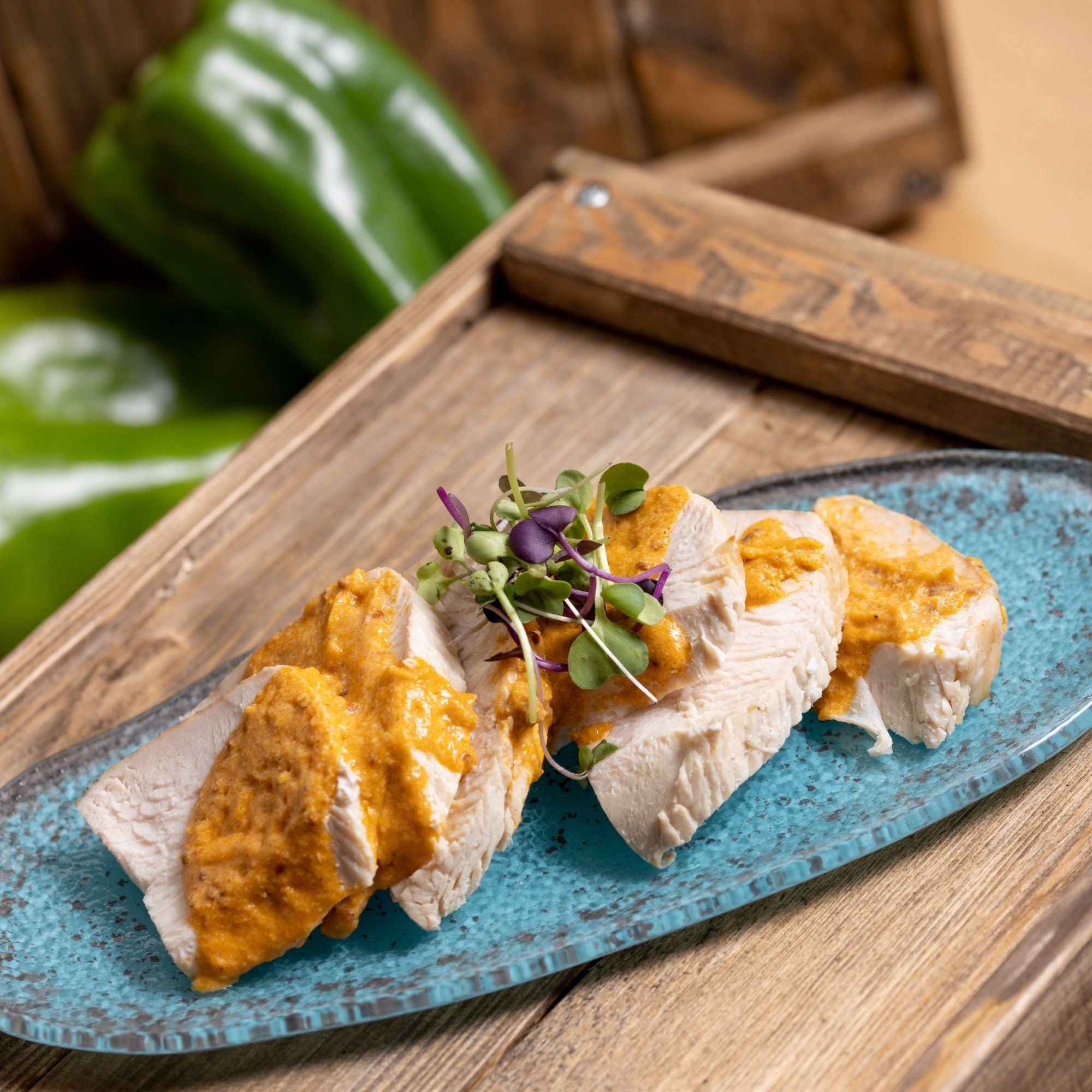 Pavo a baja temperatura con salsa de mostaza