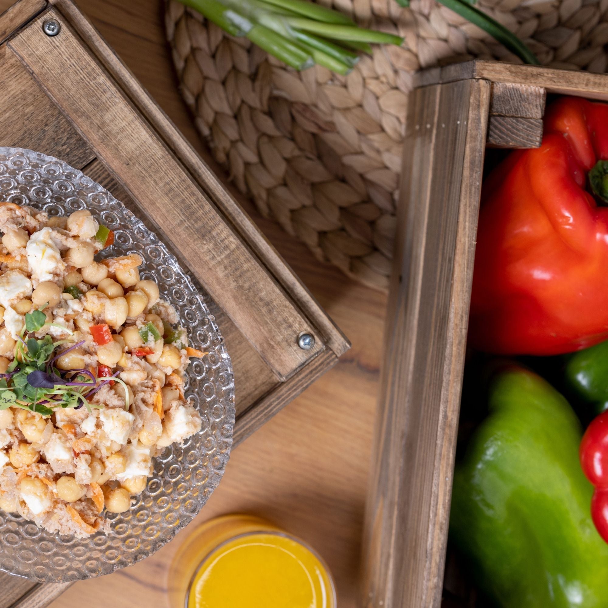 Ensalada de garbanzos y queso feta