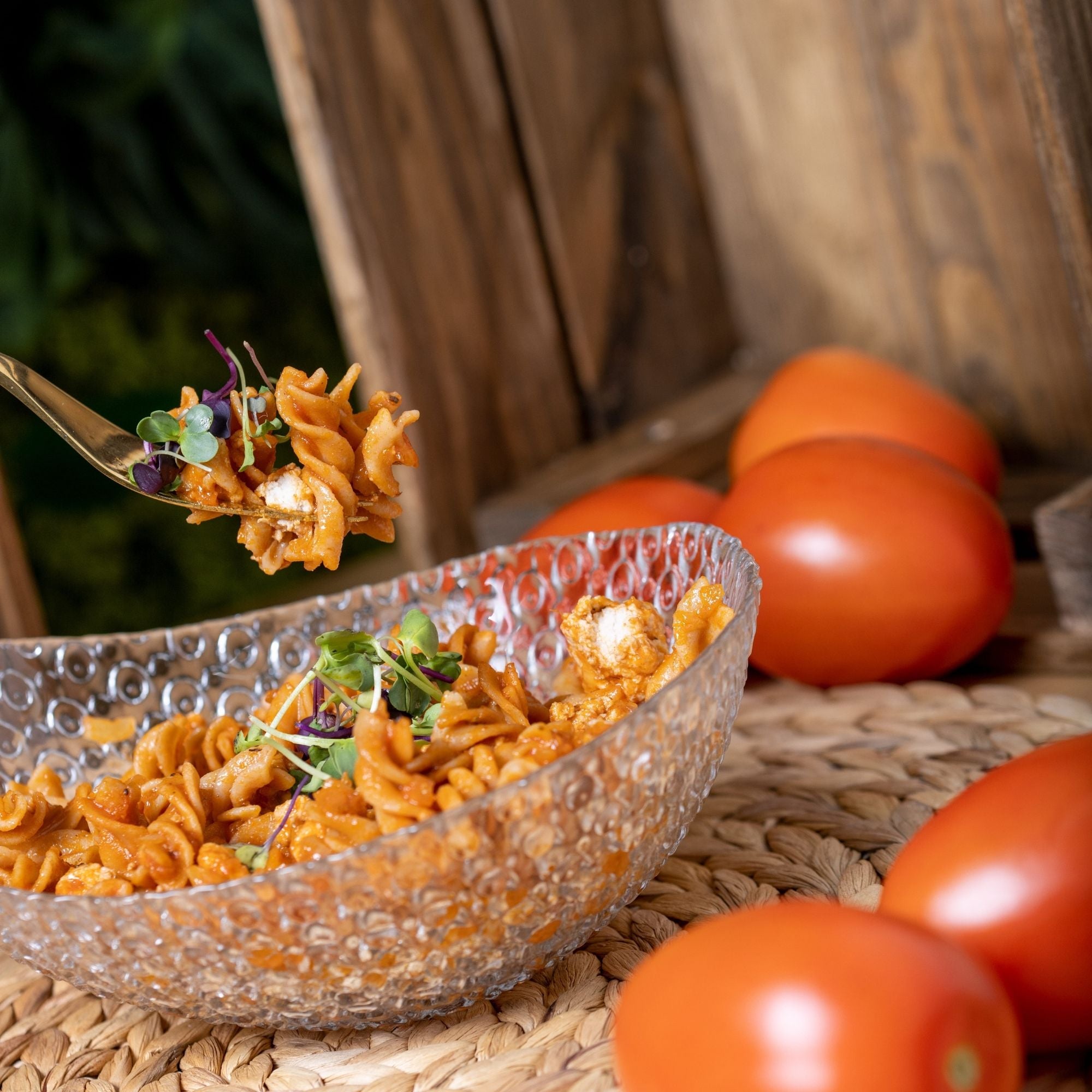 Pasta de legumbres con bolognesa de pavo